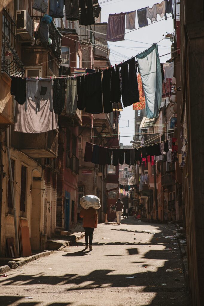 Laundry Air Drying in City